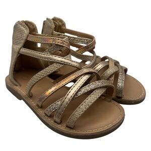 Cat & Jack Gold Gladiator Sandals Size 7 Baby Girl Toddler
